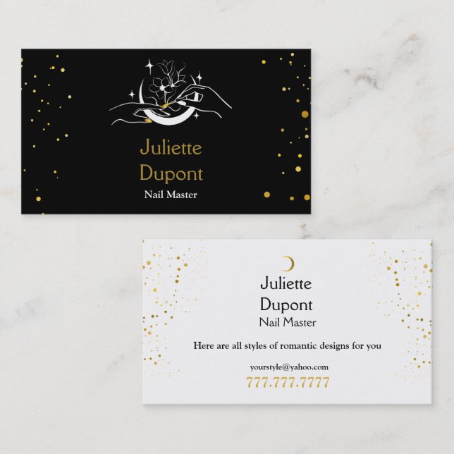 Cartão De Visita ônibus de profissão de manicurista de padrão abstr (Frente/Verso)