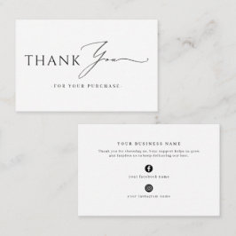 Cartão De Visita Online Store Promotional Thank You Business Insert