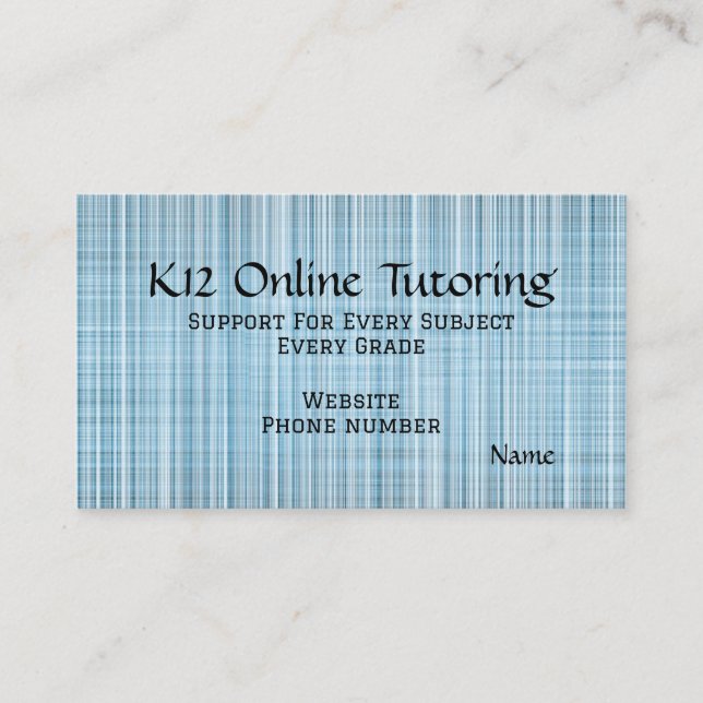 Cartão De Visita “Online Turoring” Business Card (Frente)
