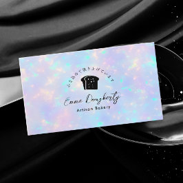 Cartão De Visita Opal Arco-íris Logotipo de Padaria Holográfico Pão