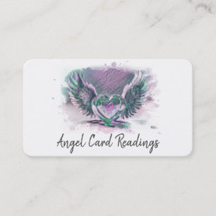 Cartão De Visita *~* Opal Heart Angel Wings AP78 QR Pastel