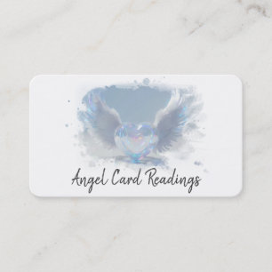 Cartão De Visita *~* Opal Heart Angel Wings AP78 SOFT BLUE QR