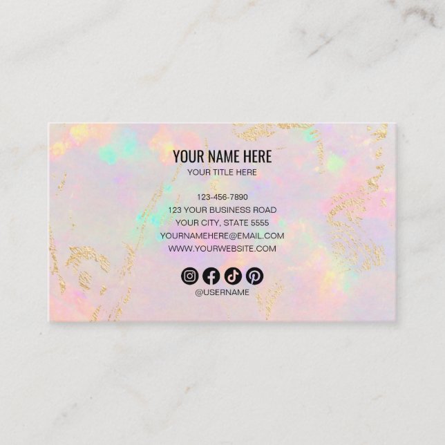 Cartão De Visita opal stone (Frente)