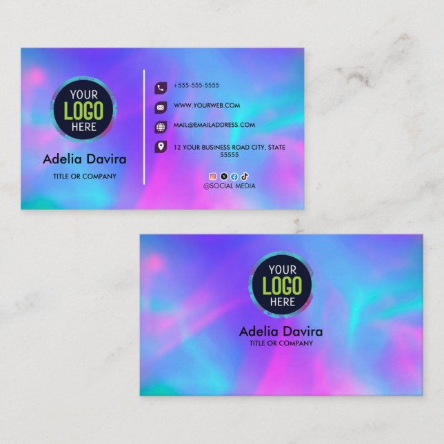 Cartão De Visita Opal Stone Luxury Business Card Design (Frente/Verso)