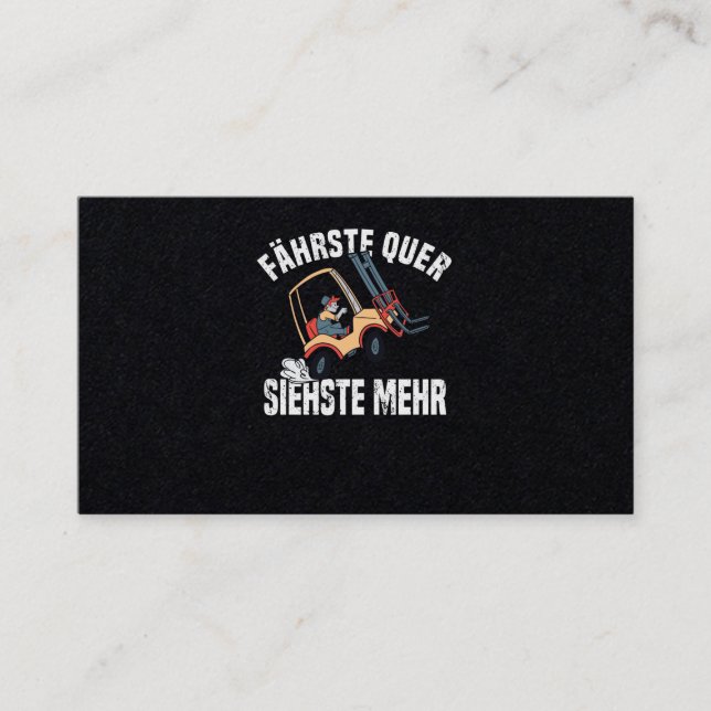 Cartão De Visita Operador de Driver do Empilhador do Formatador (Frente)