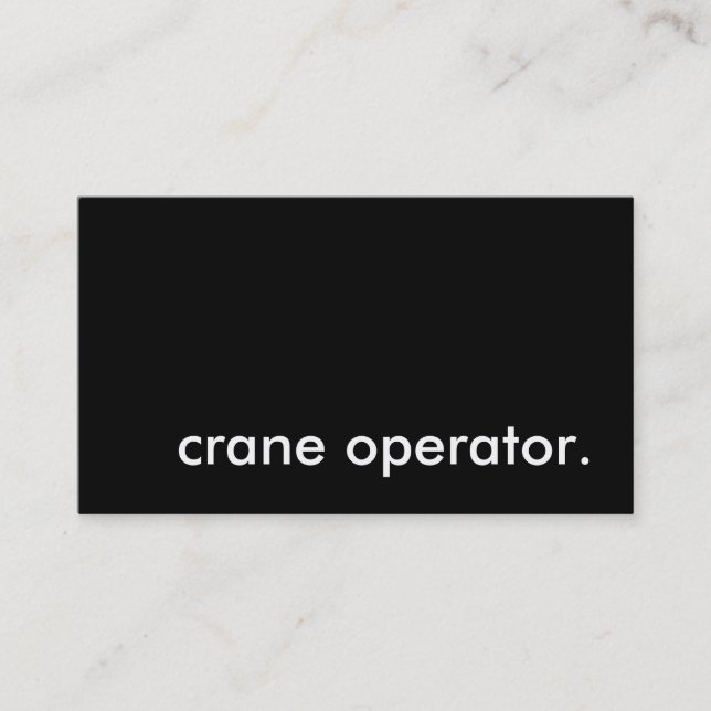 Cartão De Visita operador de grua. (Frente)