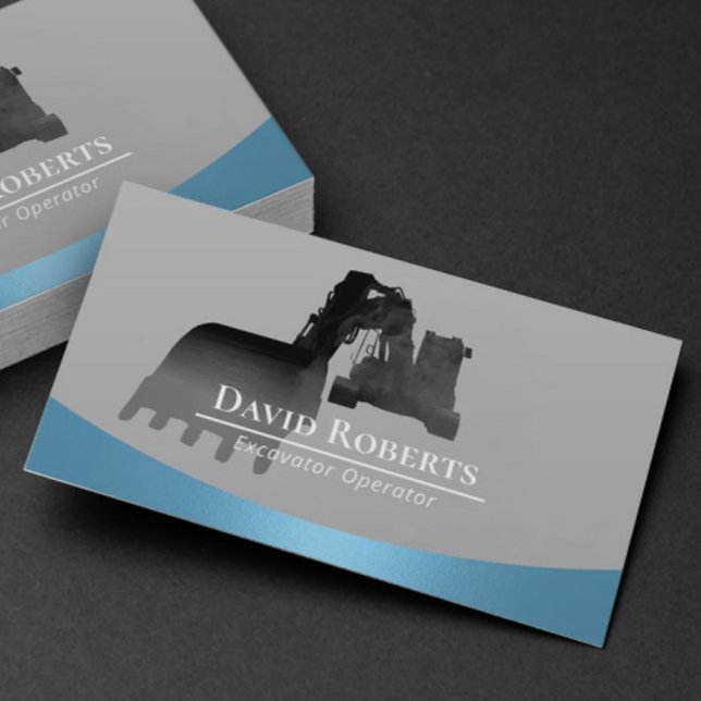 Cartão De Visita Operador de Instalação de Escavação de Construção  (Criador carregado)