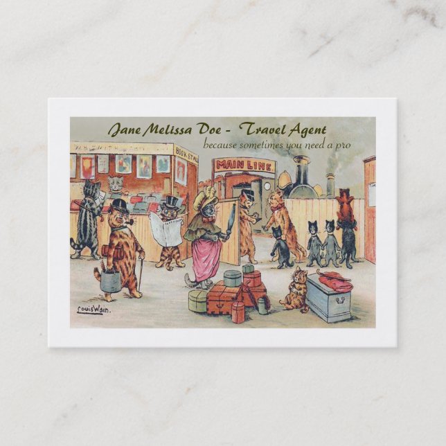 Cartão De Visita Operador engraçado do agente de viagens ou de (Frente)