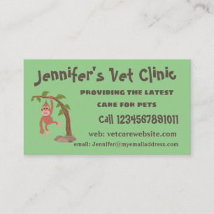 Cartão De Visita Óptica de desenho animado de orangotango, um bebê