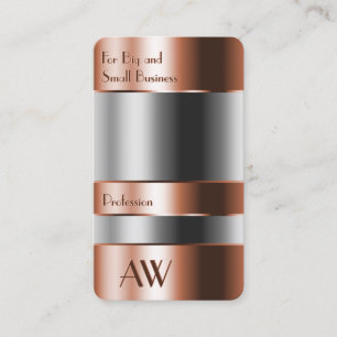 Cartão De Visita Óptica de vidro com monograma, com caixa de cobre