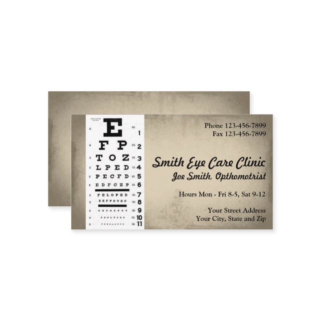 Cartão de visita optometrista (Frente/Verso In Situ)