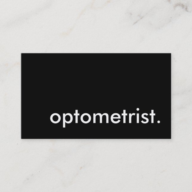 Cartão De Visita optometrista. (cor personalizável) (Frente)