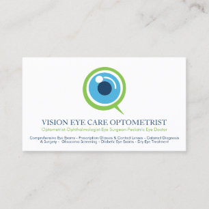 Cartão De Visita Optometrista Oftalmologista Especialista em Olhos