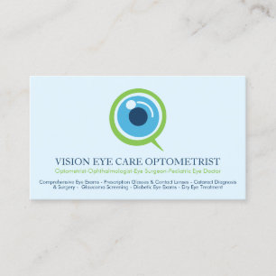 Cartão De Visita Optometrista Oftalmologista Especialista em Olhos