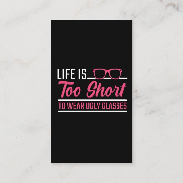 Cartão De Visita Optometrista Óptico Humor Olhos Médicos Óculos Fei (Frente)