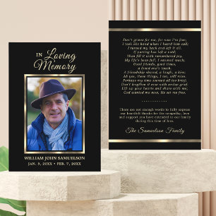 Cartão De Visita Oração ao Serviço de Massa Funeral Obrigado Foto