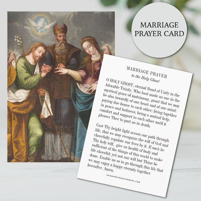 Cartão De Visita Oração Casamento Católica ao Espírito Santo (Espír (Traditional Catholic Marriage Prayer Card to the Holy Ghost)