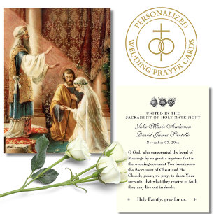 Cartão De Visita Oração Católica de Casamento Esponsais Maria José