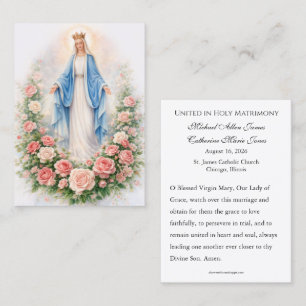 Cartão De Visita Oração Católica de Casamento Nossa Senhora da Graç