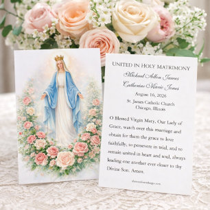 Cartão De Visita Oração Católica de Casamento Nossa Senhora da Graç