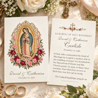 Cartão De Visita Oração Católica de Casamento Nossa Senhora de Guad