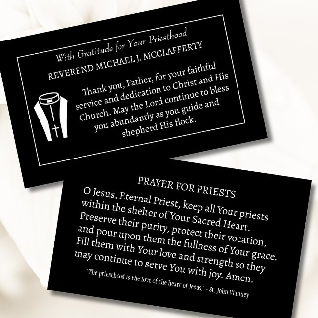 Cartão De Visita Oração de agradecimento ao padre católico (Criador carregado)