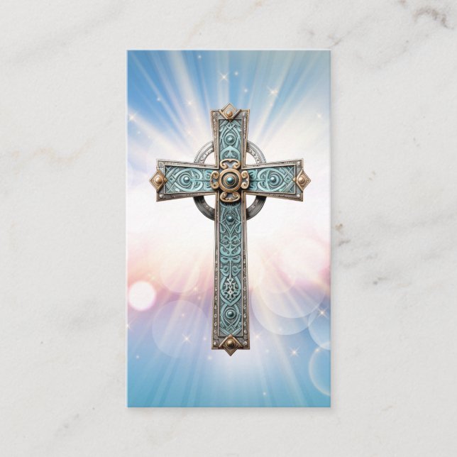 Cartão De Visita Oração de Encorajamento Cristão (Frente)