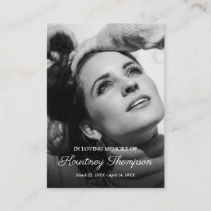 Cartão De Visita Oração de Foto Memorial   Favor Funeral