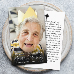 Cartão De Visita Oração de Memória Funeral Foto