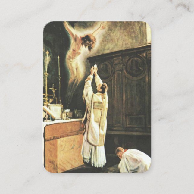 Cartão De Visita Oração de oferecimento maciça católica Jesus (Frente)