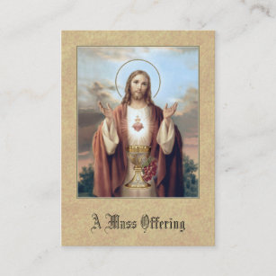 Cartão De Visita Oração de oferecimento maciça católica Jesus