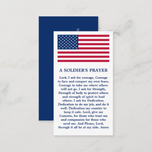 Cartão De Visita Oração de Soldado: Exército de Bandeira Americano