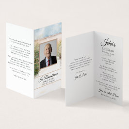 Cartão De Visita Oração do Memorial do Funeral Costal Natural Beach