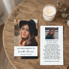 Cartão De Visita Oração Funerária de Foto Personalizada