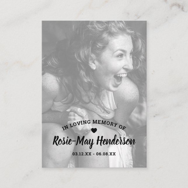 Cartão De Visita Oração Memorial Elegante (Frente)