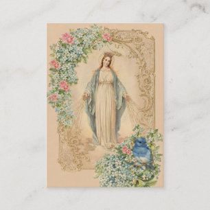 Cartão De Visita Oração Memorial Fúnebre Floral Mariana Vintage
