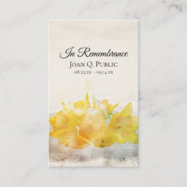 Cartão De Visita Oração Memorial Funeral Primavera de Daffodils Ama