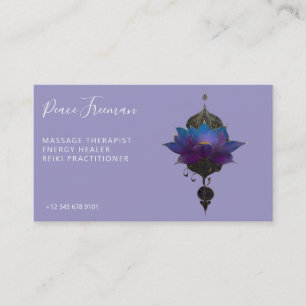 CARTÃO DE VISITA ORÁCULO VIOLETA EMBLEMA MÍSTICO DO LÓTUS