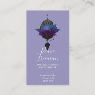 CARTÃO DE VISITA ORÁCULO VIOLETA EMBLEMA MÍSTICO DO LÓTUS