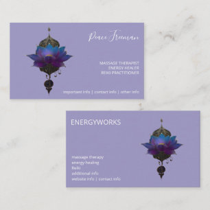 CARTÃO DE VISITA ORÁCULO VIOLETA EMBLEMA MÍSTICO DO LÓTUS