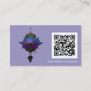 CARTÃO DE VISITA ORÁCULO VIOLETA EMBLEMA MÍSTICO DO LÓTUS
