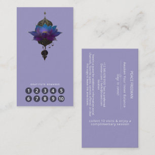CARTÃO DE VISITA ORÁCULO VIOLETA EMBLEMA MÍSTICO DO LÓTUS