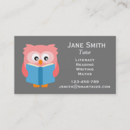 Cartão De Visita Orador de alfabetização freelance ou coruja de lei