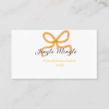 Orange bow jingle Mingle retro boho family namdate