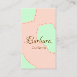 Cartão De Visita Orange green pastel boho add name place rustic ele