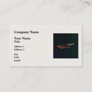 Cartão De Visita Orange Koi e Dourado Koi