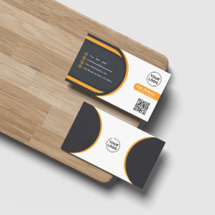 Cartão De Visita Orange Modern Professional Corporate Scannable