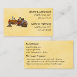 Cartão De Visita Orange Social introduction calling card-tractor