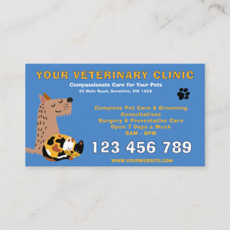 Cartão De Visita Orçamento Editável Veterinário | Negócios de Cuida