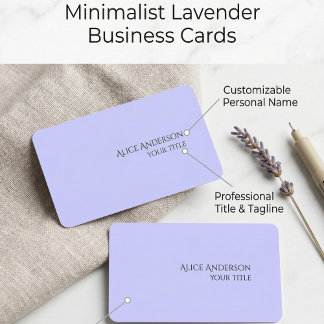 Cartão De Visita Orçamento Simples Uma Cor Sólida Moderno Periwinkl